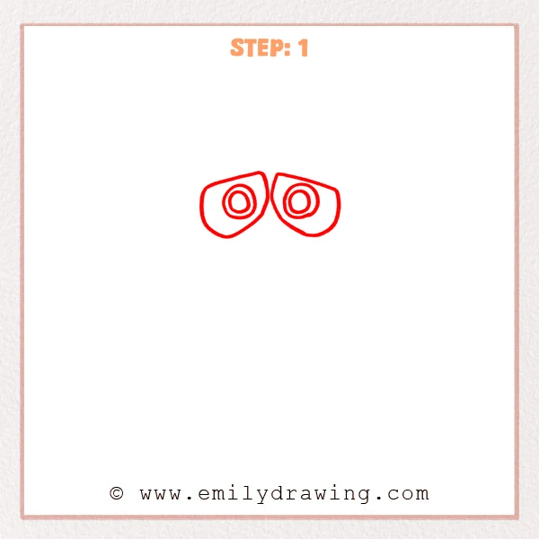 how to draw a wall e - Step 1